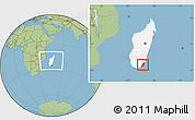 Savanna Style Location Map of Taolagnaro (F-Dauphin), highlighted country, within the entire country