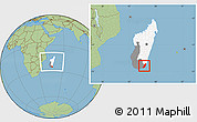 Savanna Style Location Map of Taolagnaro (F-Dauphin), highlighted country, highlighted parent region, within the entire country