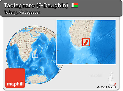Shaded Relief Location Map of Taolagnaro (F-Dauphin)