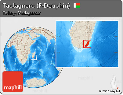 Shaded Relief Location Map of Taolagnaro (F-Dauphin)