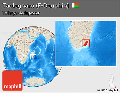 Shaded Relief Location Map of Taolagnaro (F-Dauphin)