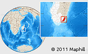 Shaded Relief Location Map of Taolagnaro (F-Dauphin), highlighted parent region