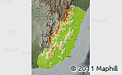 Physical Map of Taolagnaro (F-Dauphin), darken, semi-desaturated