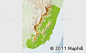 Physical Map of Taolagnaro (F-Dauphin), lighten