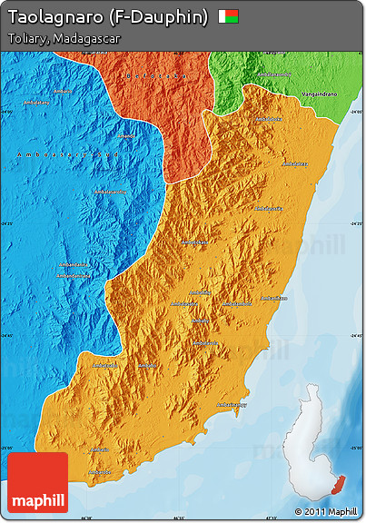 Political Map of Taolagnaro (F-Dauphin)