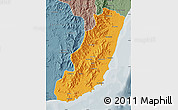 Political Map of Taolagnaro (F-Dauphin), semi-desaturated