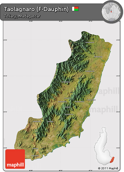 Satellite Map of Taolagnaro (F-Dauphin), cropped outside