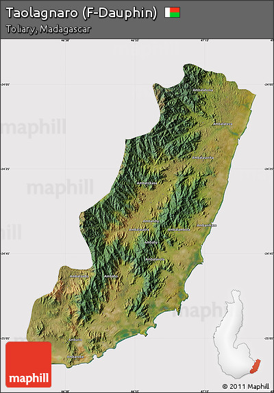 Satellite Map of Taolagnaro (F-Dauphin), cropped outside