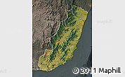 Satellite Map of Taolagnaro (F-Dauphin), darken, semi-desaturated