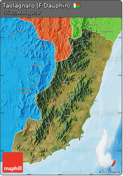 Satellite Map of Taolagnaro (F-Dauphin), political outside