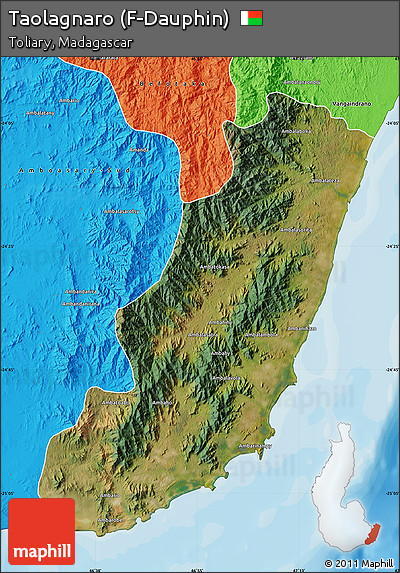 Satellite Map of Taolagnaro (F-Dauphin), political outside