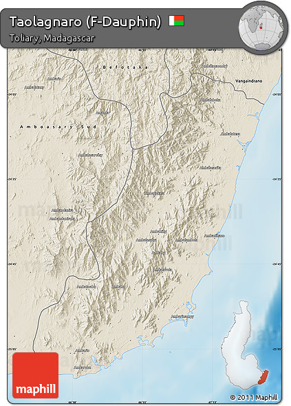 Shaded Relief Map of Taolagnaro (F-Dauphin)