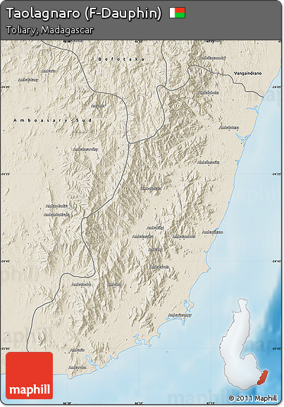 Shaded Relief Map of Taolagnaro (F-Dauphin)