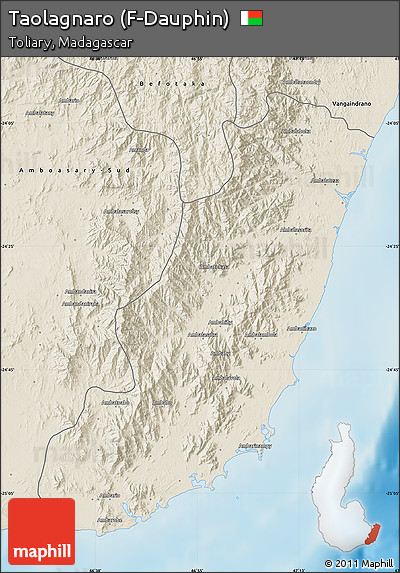 Shaded Relief Map of Taolagnaro (F-Dauphin)