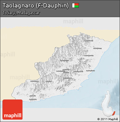 Classic Style Panoramic Map of Taolagnaro (F-Dauphin), single color outside