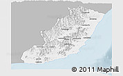 Gray Panoramic Map of Taolagnaro (F-Dauphin), single color outside