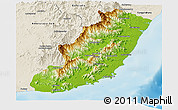 Physical Panoramic Map of Taolagnaro (F-Dauphin), shaded relief outside