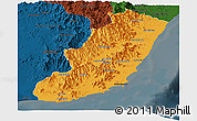 Political Panoramic Map of Taolagnaro (F-Dauphin), darken