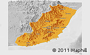 Political Panoramic Map of Taolagnaro (F-Dauphin), lighten, desaturated