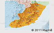 Political Panoramic Map of Taolagnaro (F-Dauphin), lighten