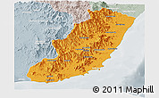 Political Panoramic Map of Taolagnaro (F-Dauphin), lighten, semi-desaturated
