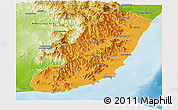 Political Panoramic Map of Taolagnaro (F-Dauphin), physical outside