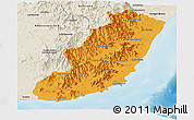 Political Panoramic Map of Taolagnaro (F-Dauphin), shaded relief outside
