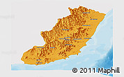 Political Panoramic Map of Taolagnaro (F-Dauphin), single color outside