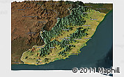 Satellite Panoramic Map of Taolagnaro (F-Dauphin), darken