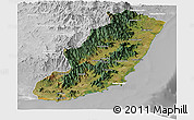 Satellite Panoramic Map of Taolagnaro (F-Dauphin), lighten, desaturated