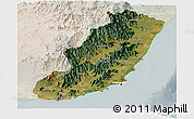 Satellite Panoramic Map of Taolagnaro (F-Dauphin), lighten