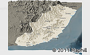 Shaded Relief Panoramic Map of Taolagnaro (F-Dauphin), darken
