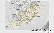 Shaded Relief Panoramic Map of Taolagnaro (F-Dauphin), desaturated