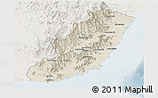 Shaded Relief Panoramic Map of Taolagnaro (F-Dauphin), lighten