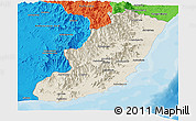 Shaded Relief Panoramic Map of Taolagnaro (F-Dauphin), political outside