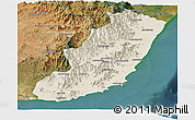 Shaded Relief Panoramic Map of Taolagnaro (F-Dauphin), satellite outside