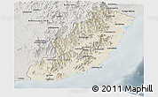 Shaded Relief Panoramic Map of Taolagnaro (F-Dauphin), semi-desaturated