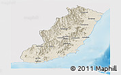Shaded Relief Panoramic Map of Taolagnaro (F-Dauphin), single color outside