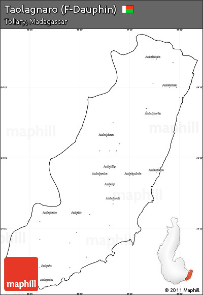 Blank Simple Map of Taolagnaro (F-Dauphin), cropped outside