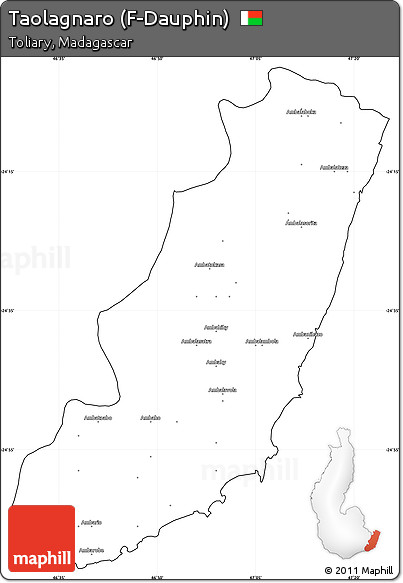 Blank Simple Map of Taolagnaro (F-Dauphin), cropped outside