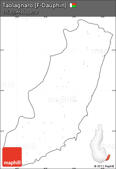 Blank Simple Map of Taolagnaro (F-Dauphin), cropped outside, no labels