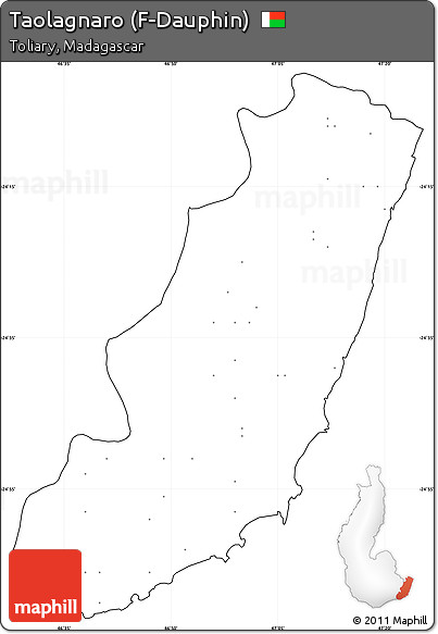 Blank Simple Map of Taolagnaro (F-Dauphin), cropped outside, no labels