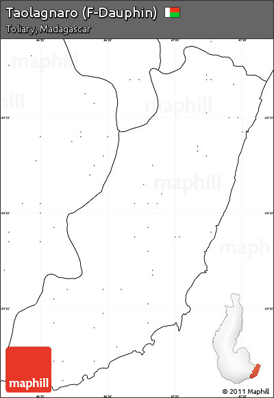 Blank Simple Map of Taolagnaro (F-Dauphin), no labels