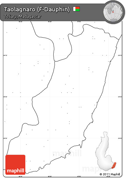 Blank Simple Map of Taolagnaro (F-Dauphin), no labels
