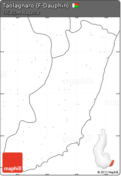 Blank Simple Map of Taolagnaro (F-Dauphin), no labels