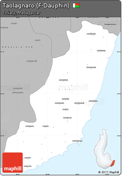 Gray Simple Map of Taolagnaro (F-Dauphin)
