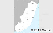 Gray Simple Map of Taolagnaro (F-Dauphin), single color outside