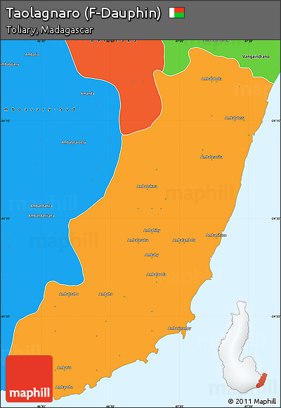 Political Simple Map of Taolagnaro (F-Dauphin)