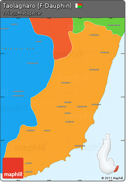 Political Simple Map of Taolagnaro (F-Dauphin)