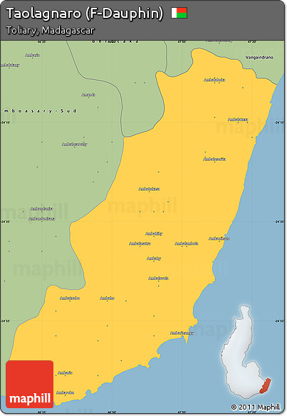 Savanna Style Simple Map of Taolagnaro (F-Dauphin)